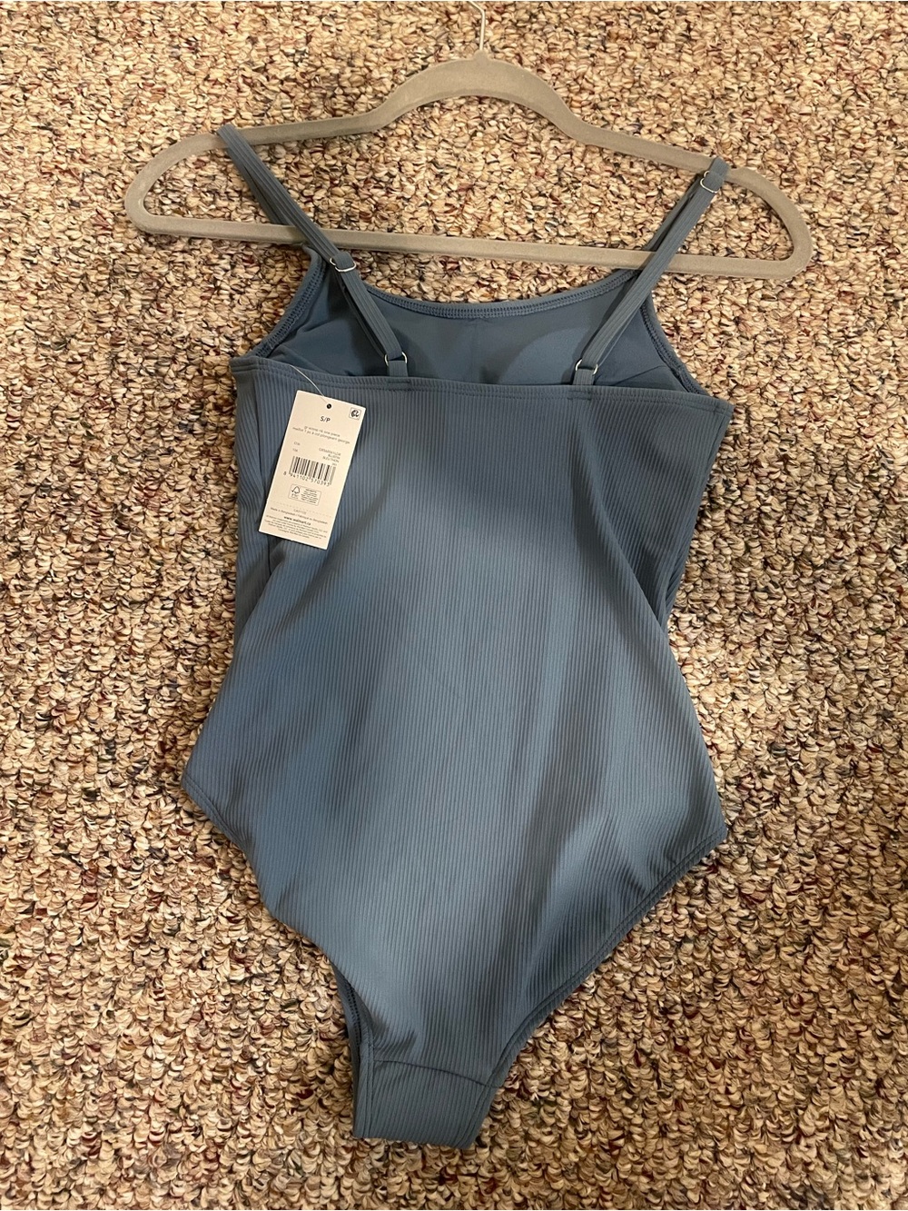 George Blue Ribbed Tank-Style Bodysuit - Picture 2 of 2